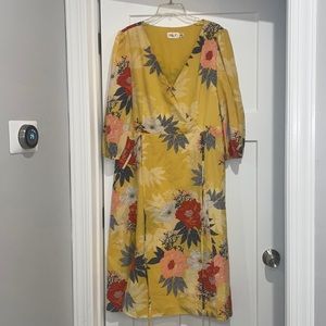 Eliza J Yellow Flowered Dress